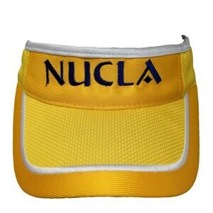OC Visor Yellow One Size Strapback Embroidered Mesh White Piping NUCLA Hat